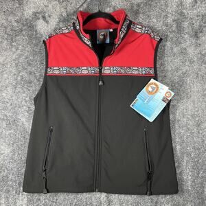 Copper River Fleece Vest Womens XL Black Softshell Kodiak Totem Zip Outdoor